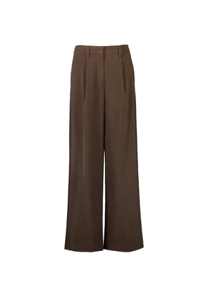 Brunello Cucinelli moleskin pleated trousers - Brown