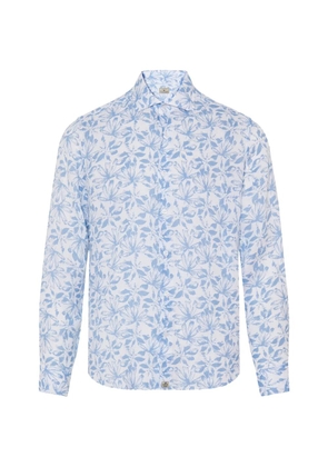 Sonrisa leaf-print long-sleeve shirt - White