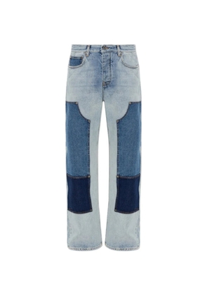 Off-White patchwork straight-leg jeans - Blue
