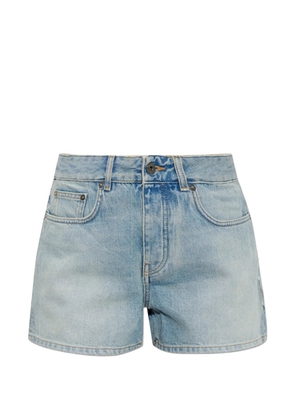 Off-White logo-embroidered denim shorts - Blue