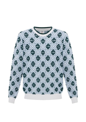 Casablanca monogram-pattern wool sweater - Blue