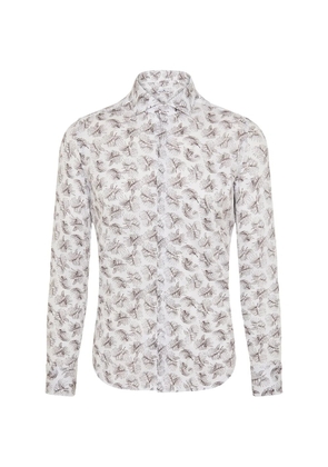 Sonrisa palm leaf-print long-sleeve shirt - White