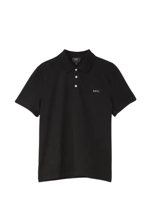 A.P.C. logo-print cotton polo shirt - Black