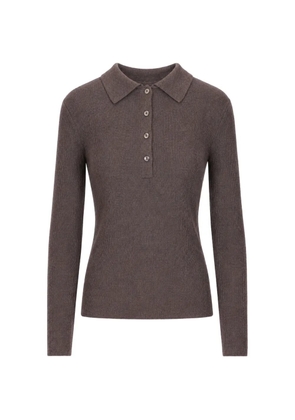 P.A.R.O.S.H. ribbed-knit polo top - Brown