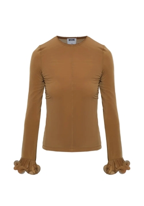 Moschino ruffled-cuff long-sleeve top - Brown