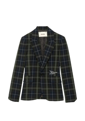 Zadig&Voltaire Vavy tartan-print single-breasted blazer - Blue