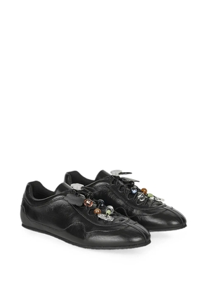 Cecilie Bahnsen Blaise bead-embellished leather low-top sneakers - Black