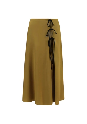 GANNI satin midi skirt - Brown