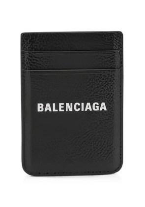 Balenciaga logo-print grained cardholder - Black