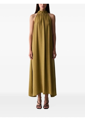 VICOLO halterneck pleated maxi dress - Green