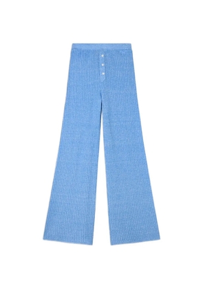 Guest In Residence ribbed-knit button-front trousers - Blue