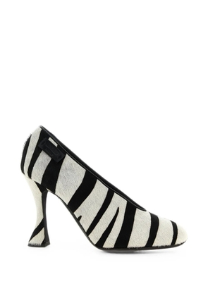 Moschino zebra-print pony-hair pumps - White