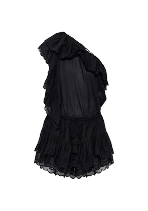 MARANT ÉTOILE Lalia ruffled one-shoulder playsuit - Black