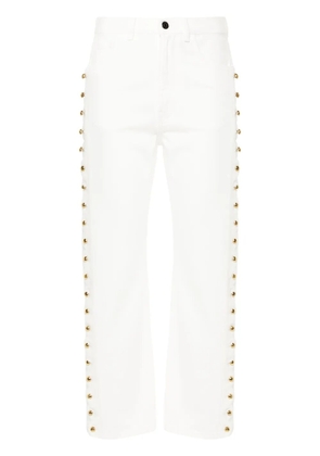 Chloé scallop-detail cropped jeans - Neutrals