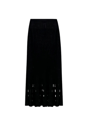 TWINSET pointelle-knit cut-out midi skirt - Black