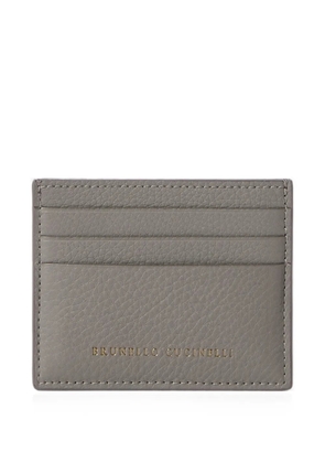 Brunello Cucinelli grained calfskin card case - Grey