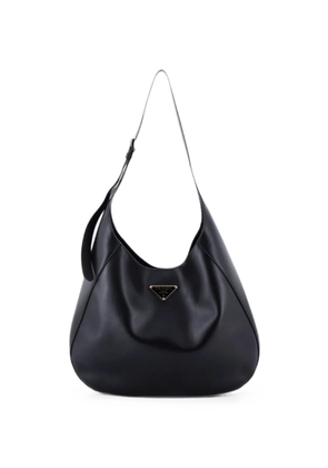 Prada Pre-Owned Triangle Logo Curved City Calf Large hobo bag - Black