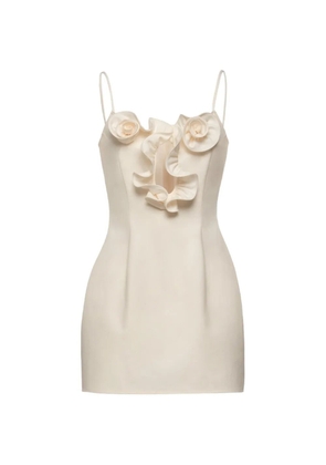 Magda Butrym ruffled floral-appliqué dress - Neutrals