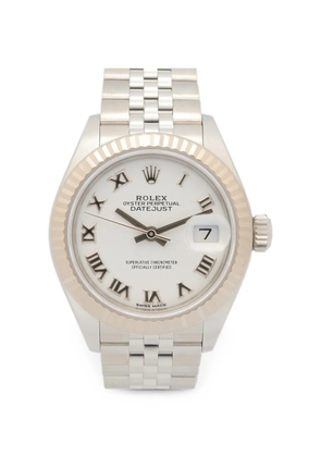 Rolex 2010s Datejust fluted-bezel 28mm watch - White