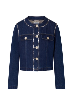 LIU JO slim fit denim jacket with rhinestones - Blue