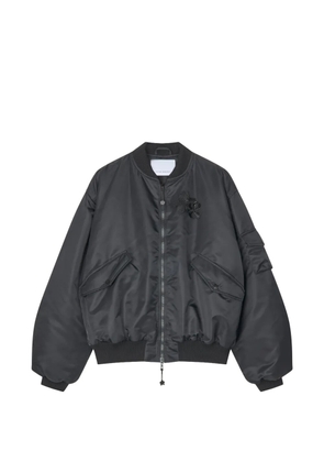 Cecilie Bahnsen Feilan bow-detail ruched-sleeves bomber jacket - Black