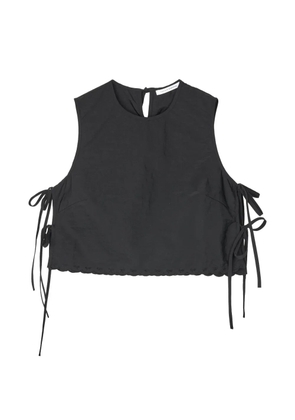 Cecilie Bahnsen Feeba embroidered side-tie sleeveless blouse - Black