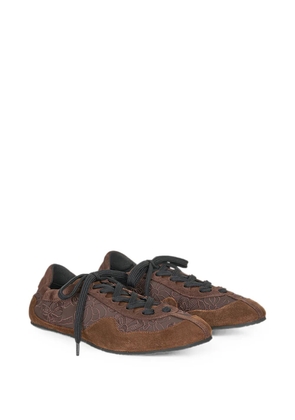 Cecilie Bahnsen Blaise bow-embroidered low-top sneakers - Brown