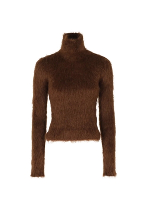DONDUP fuzzy roll-neck sweater - Brown