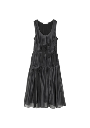 Cecilie Bahnsen Fara smocked organza flared midi dress - Black