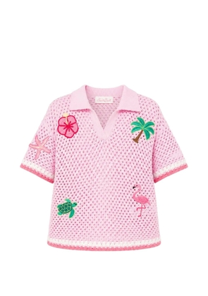 MC2 Saint Barth Pixie crochet-knit patch-detail T-shirt - Pink
