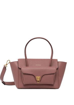 Coccinelle medium Coccinelle Double Beat grainy leather tote bag - Pink