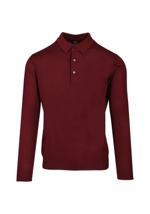 Fedeli long-sleeve polo sweater - Red