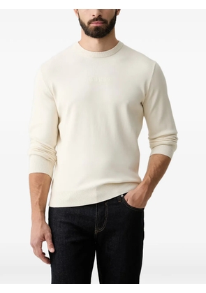 GUESS USA logo-embroidered crew-neck sweater - Neutrals