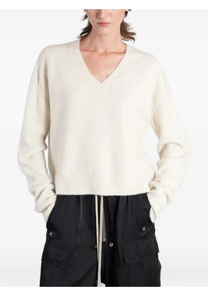 Rick Owens V-neck knitted sweater - White