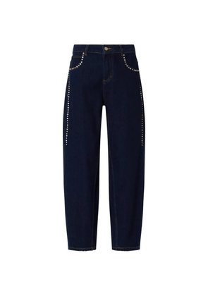 LIU JO high-waisted jeans with rhinestones - Blue