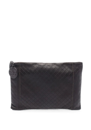Bottega Veneta Pre-Owned 2000s Intrecciato-leather clutch bag - Brown