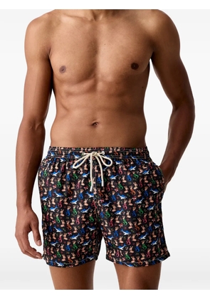 MC2 Saint Barth Lighting Micro Fantasy mermaid-print drawstring swim shorts - Black