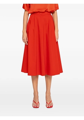 NISSA high-waisted cotton midi skirt - Red