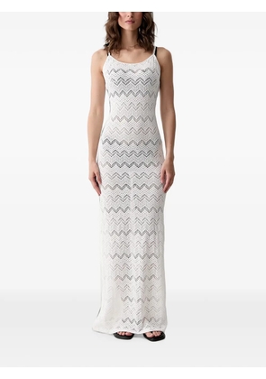 Vilebrequin Lisanna chevron-knit side-slit maxi dress - White