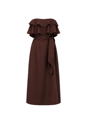 Hanita ruffled-detail belted dress - Brown