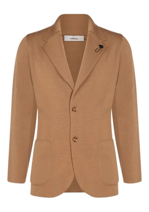 Lardini notched-lapel wool jacket - Brown
