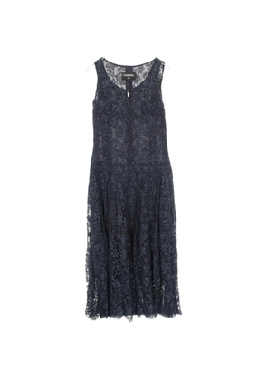 CHANEL Pre-Owned 1986-1988 floral-lace sleeveless midi dress - Blue