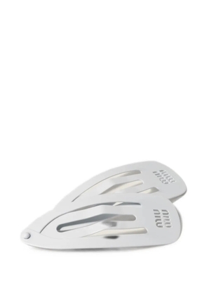 Miu Miu metal hair clips - White