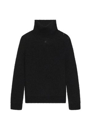 Courrèges bouclé-knit button-detail sweater - Black