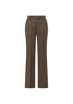 GANNI pinstripe straight-leg trousers - Brown