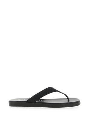 Gucci logo-jacquard leather-trim sandals - Black
