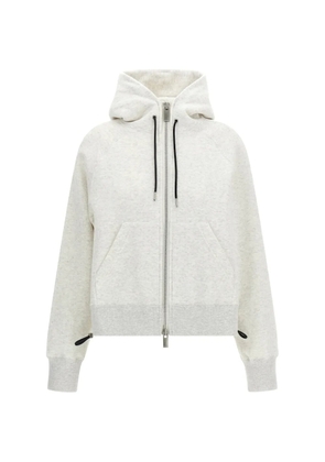 sacai zip-up flared hoodie - Neutrals