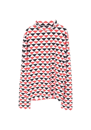 Prada Pre-Owned 20s geometric-print roll-neck sweater - White