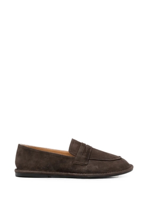 LINDA BAUMANN suede penny loafers - Brown