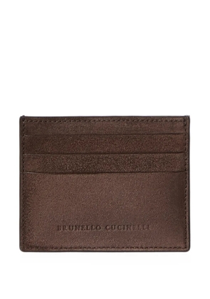 Brunello Cucinelli suede card case - Brown